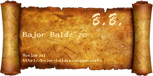 Bajor Balázs névjegykártya
